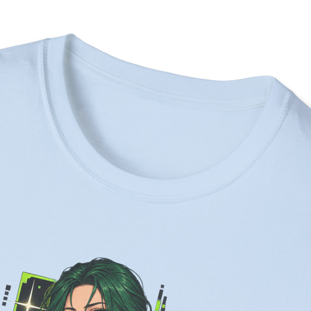 Jade | Anime Green-Haired Sexy Pin Up Girl Warrior Graphic Shirt