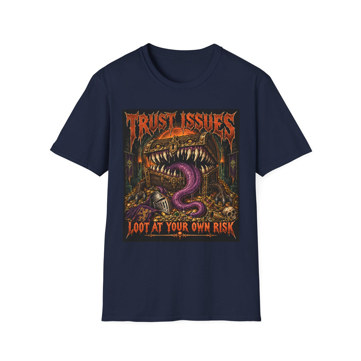 Trust Issues T-Shirt — Gothic Monster Graphic Tee ("Trust Issues" text)