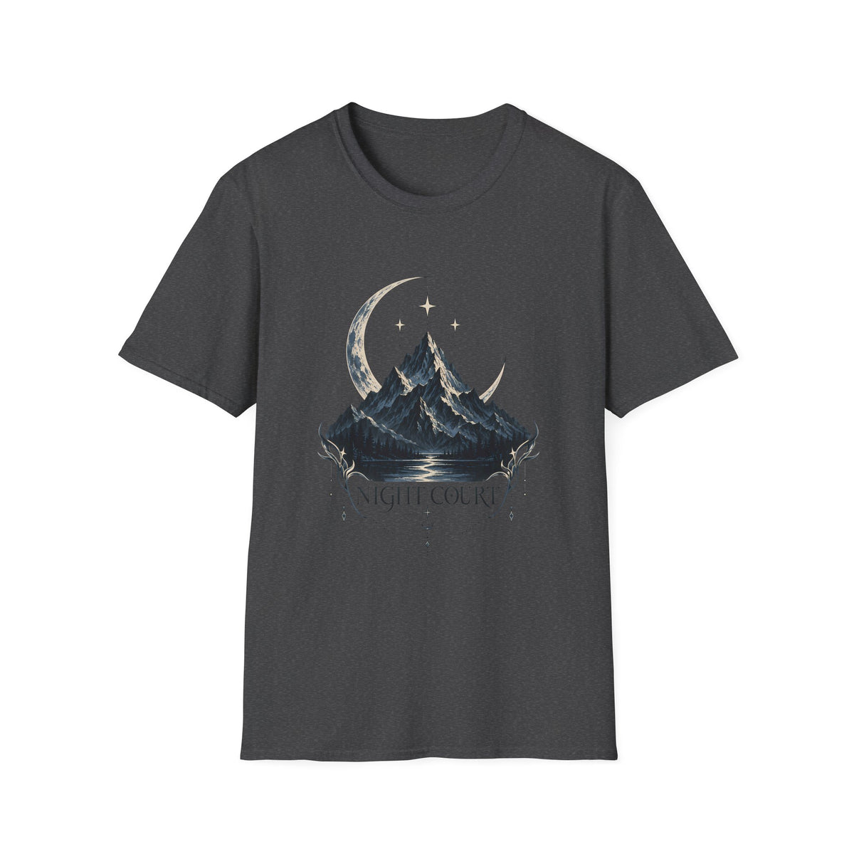 Night Court Mountain | ACOTAR Book Crescent Moon & Stars Graphic