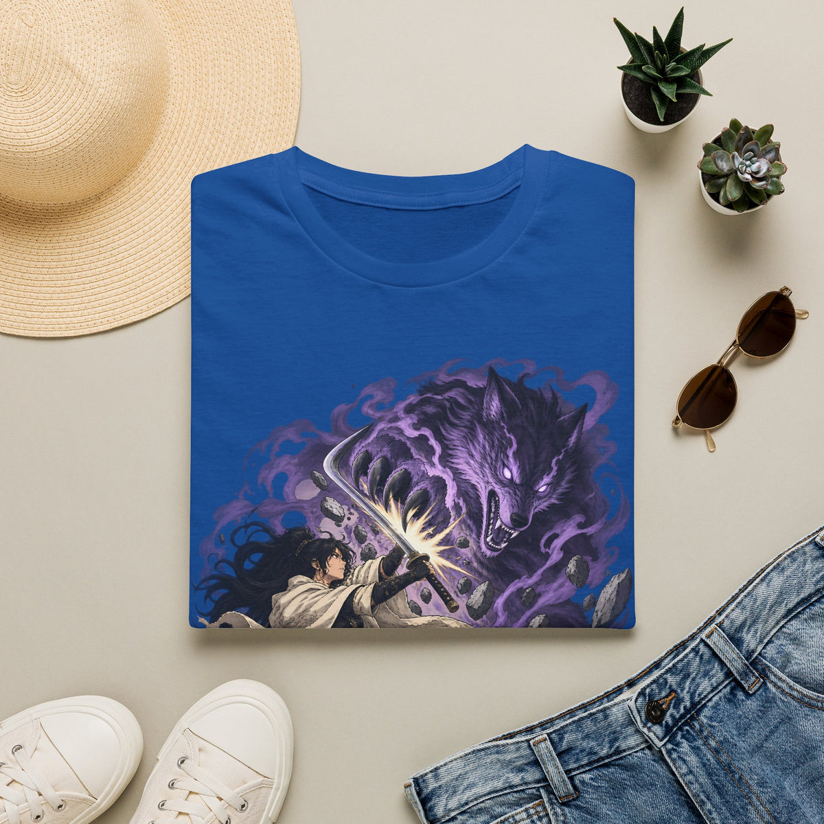 Trial of the Wolf | Samurai Anime Storm Warrior T-Shirt