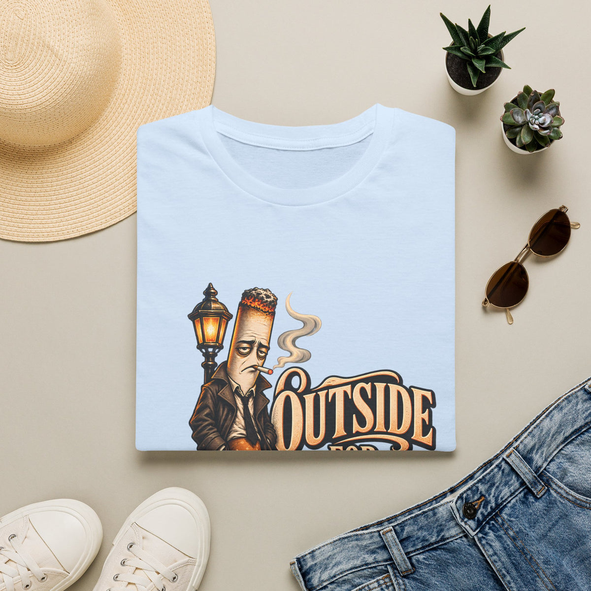 Outside for Character Development | Humorous Vintage Cigarette Graphic