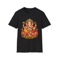 Ganesha Hindu Deity T-Shirt, Elephant God Lotus Illustration