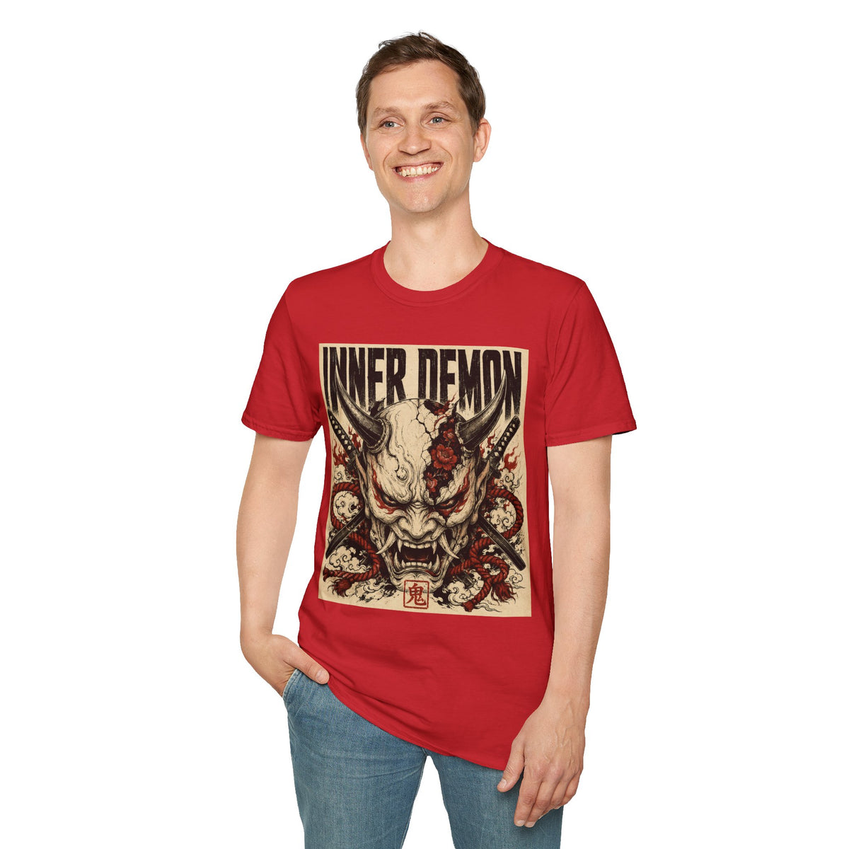 Inner Demon Graphic T-Shirt — Horror Skull Oni Design