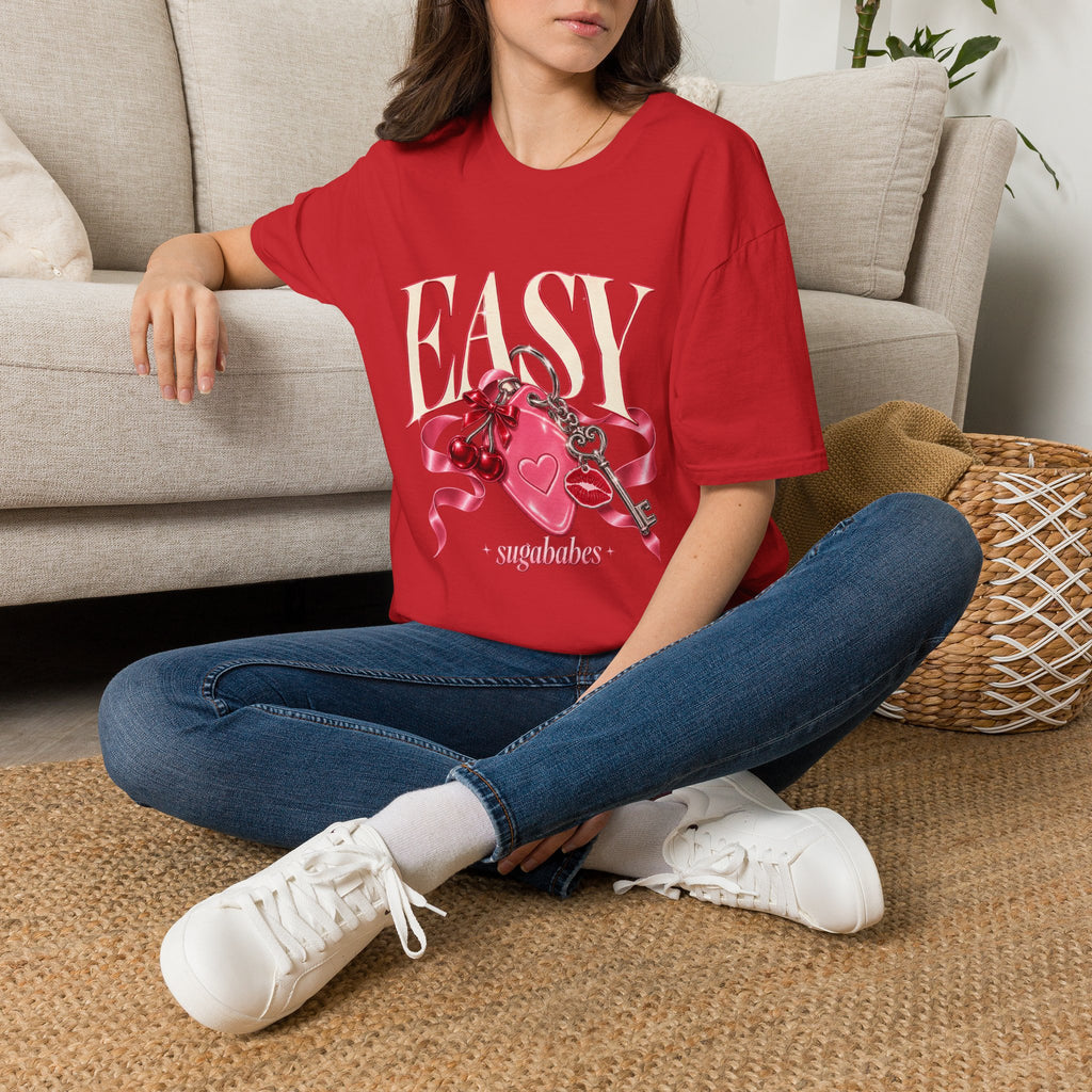 Sugababes | Easy Lockheart Pink Key & Heart Graphic T Shirt
