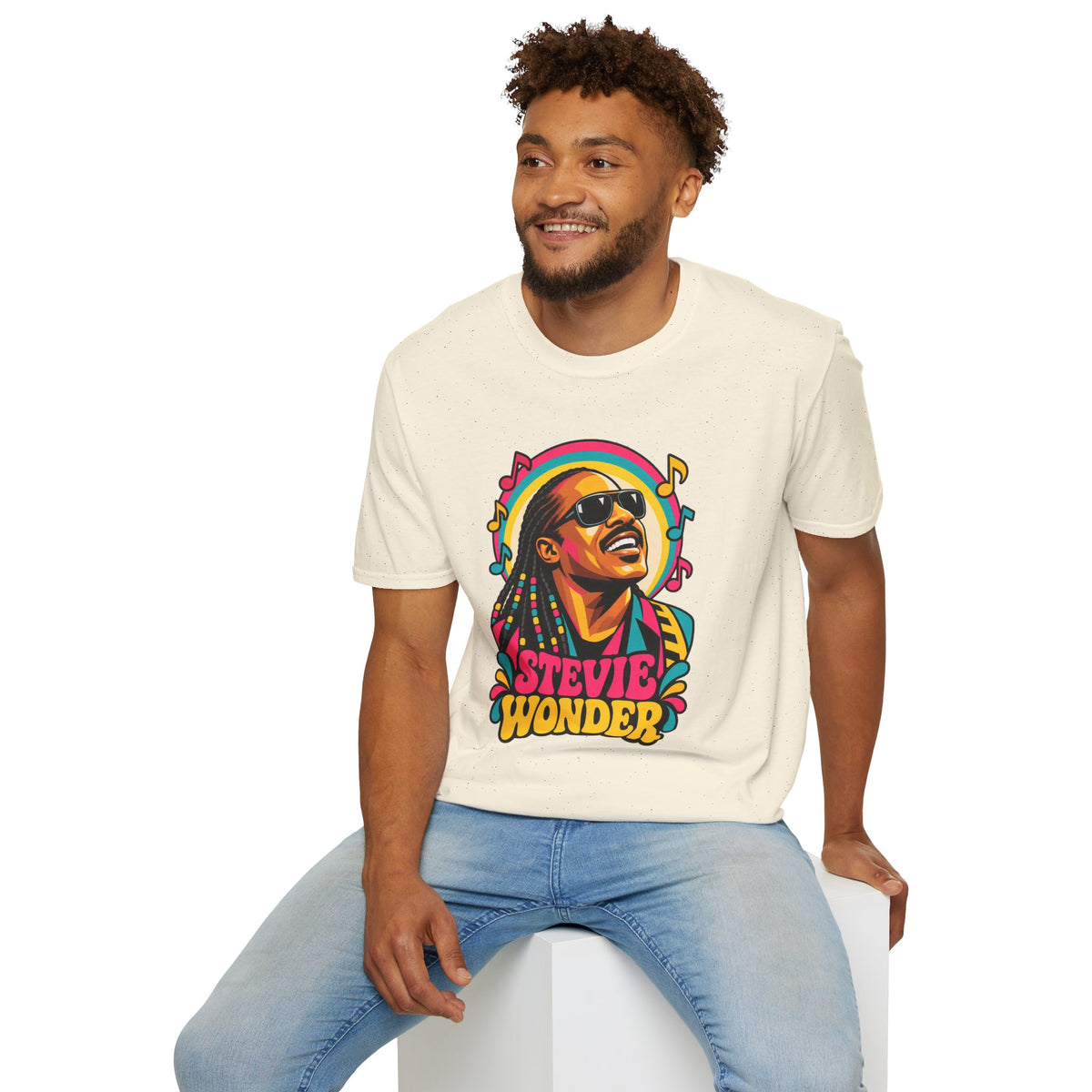 Stevie Wonder Life in Colour Music Legend Portrait T-Shirt