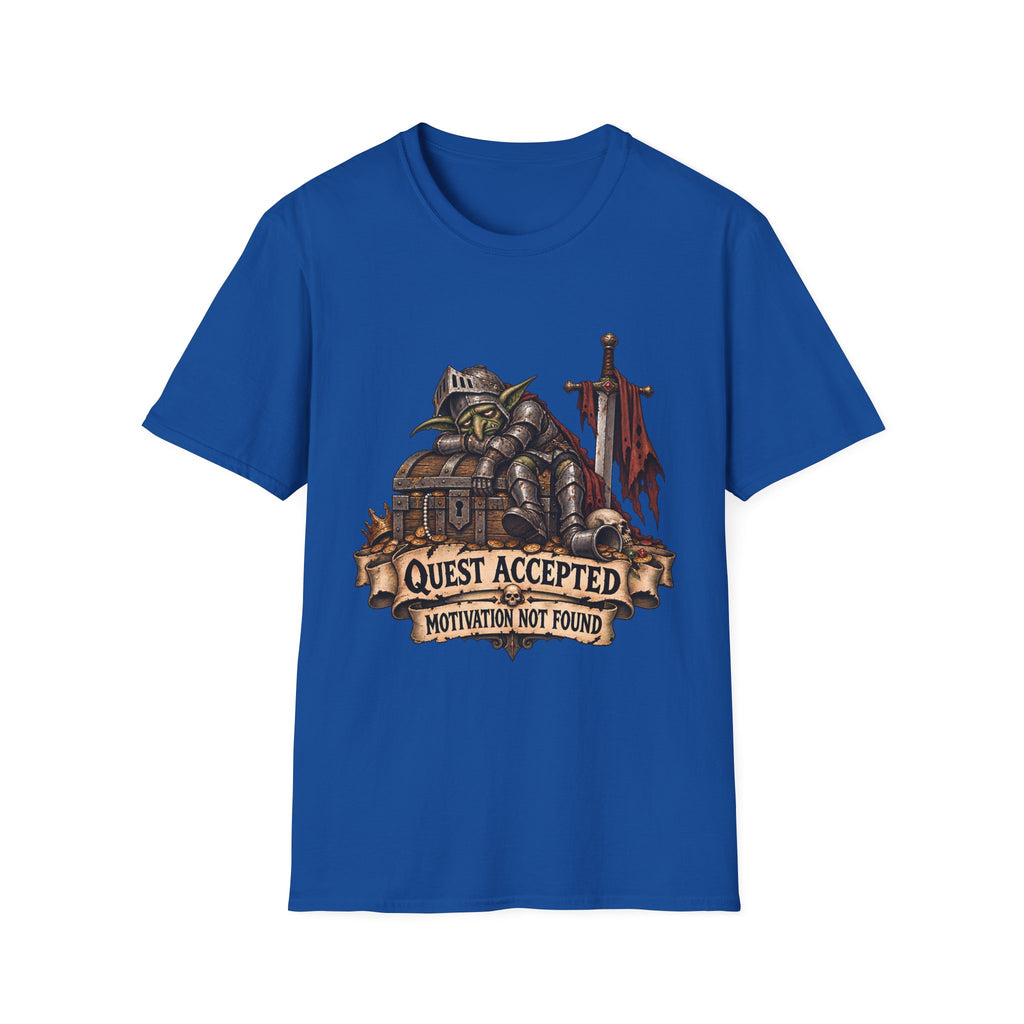 Quest Accepted T‑Shirt | Fantasy Gamer Tee (Motivation Not Found)