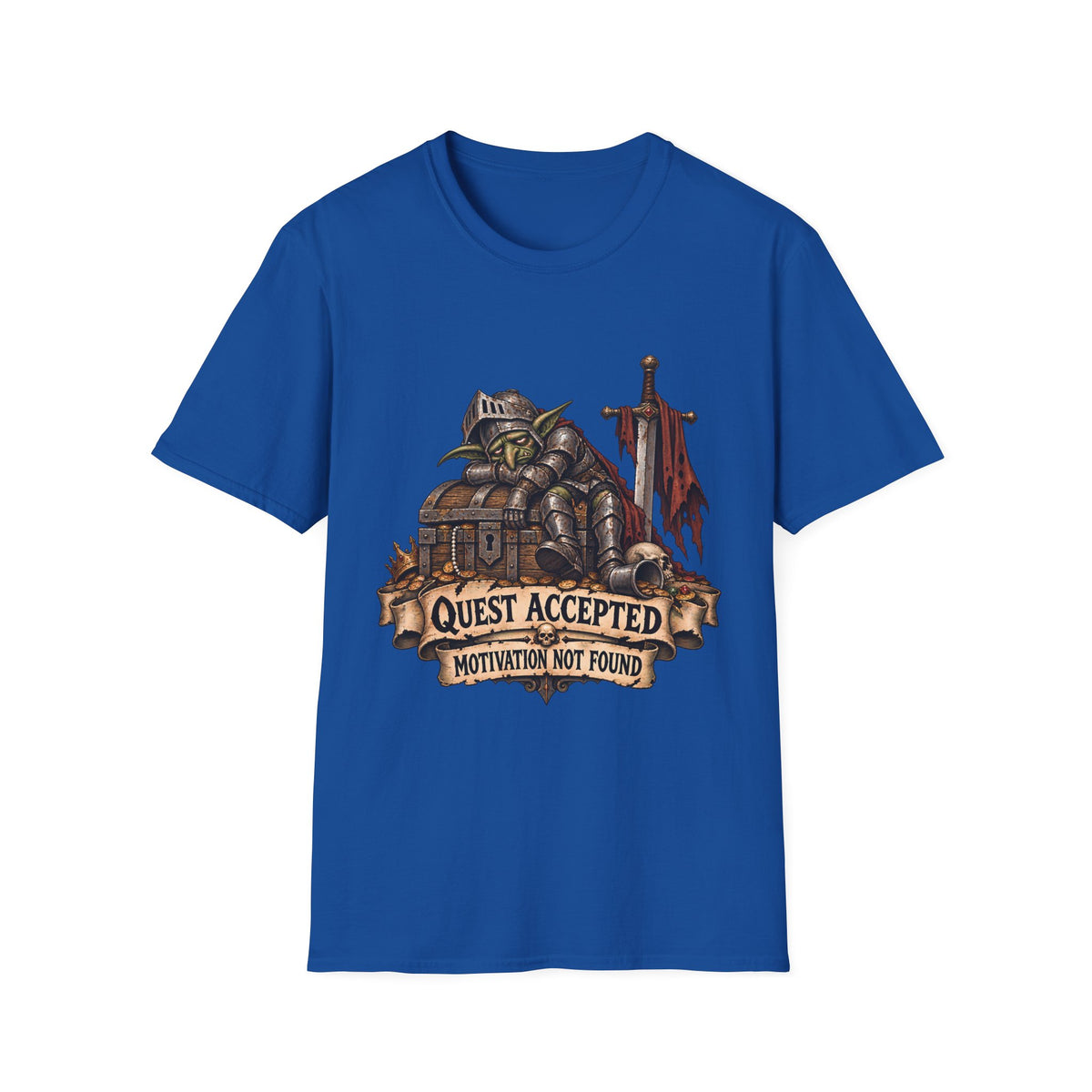 Quest Accepted T‑Shirt | Fantasy Gamer Tee (Motivation Not Found)