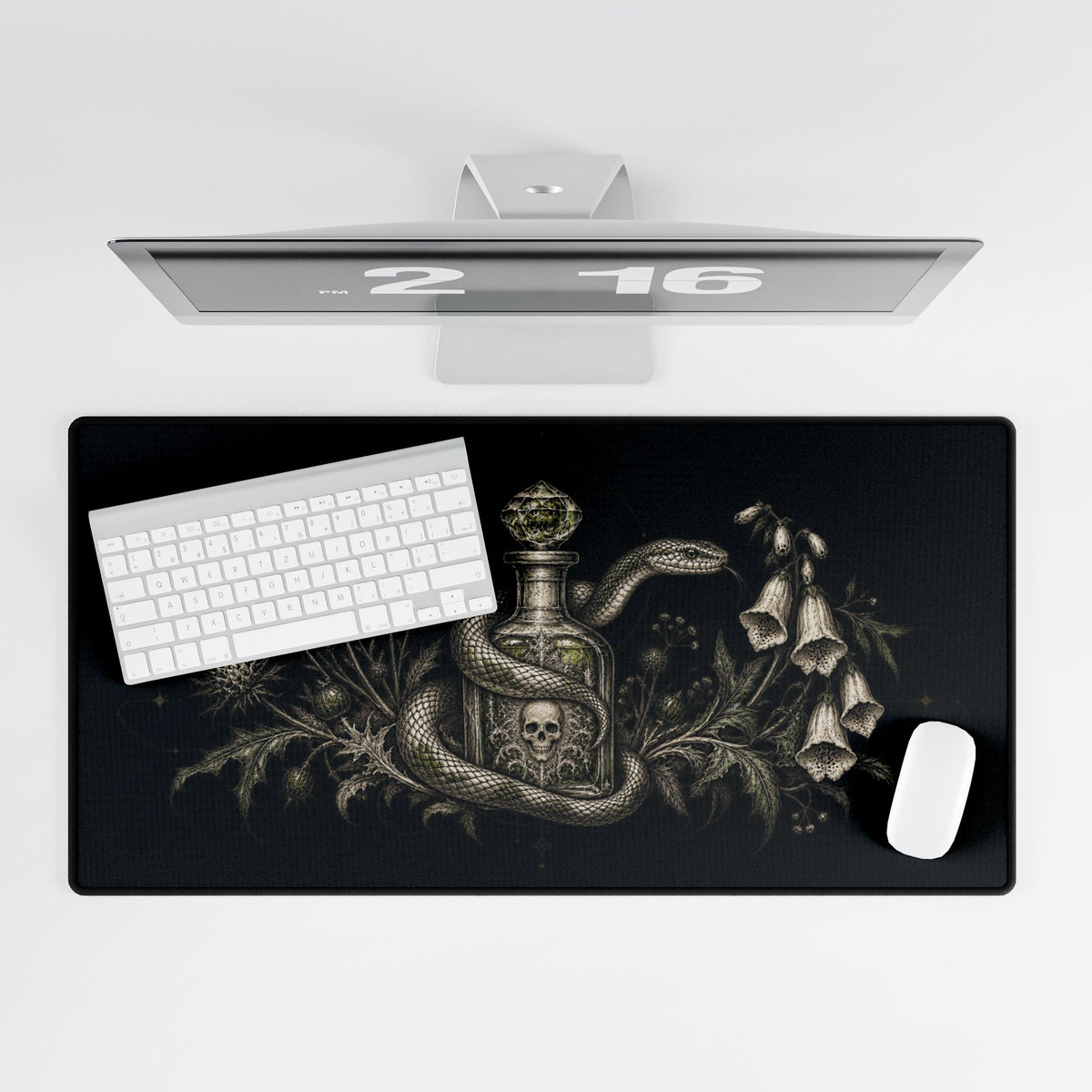 Mouse Mat | Poison Bottle & Serpent | Gothic Apothecary Art Desk Pad