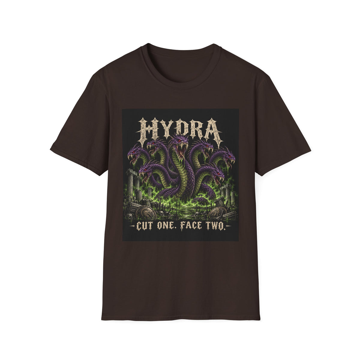 Hydra Snake Graphic Tee — "Cut One, Face Two" Mythical Serpent T-Shirt