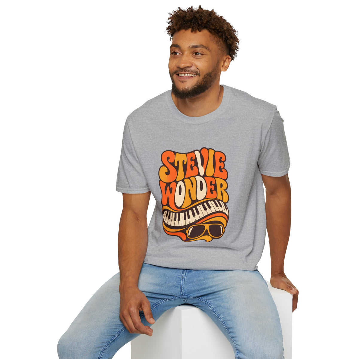 Stevie Wonder Piano Psychedelic Retro Band T-Shirt