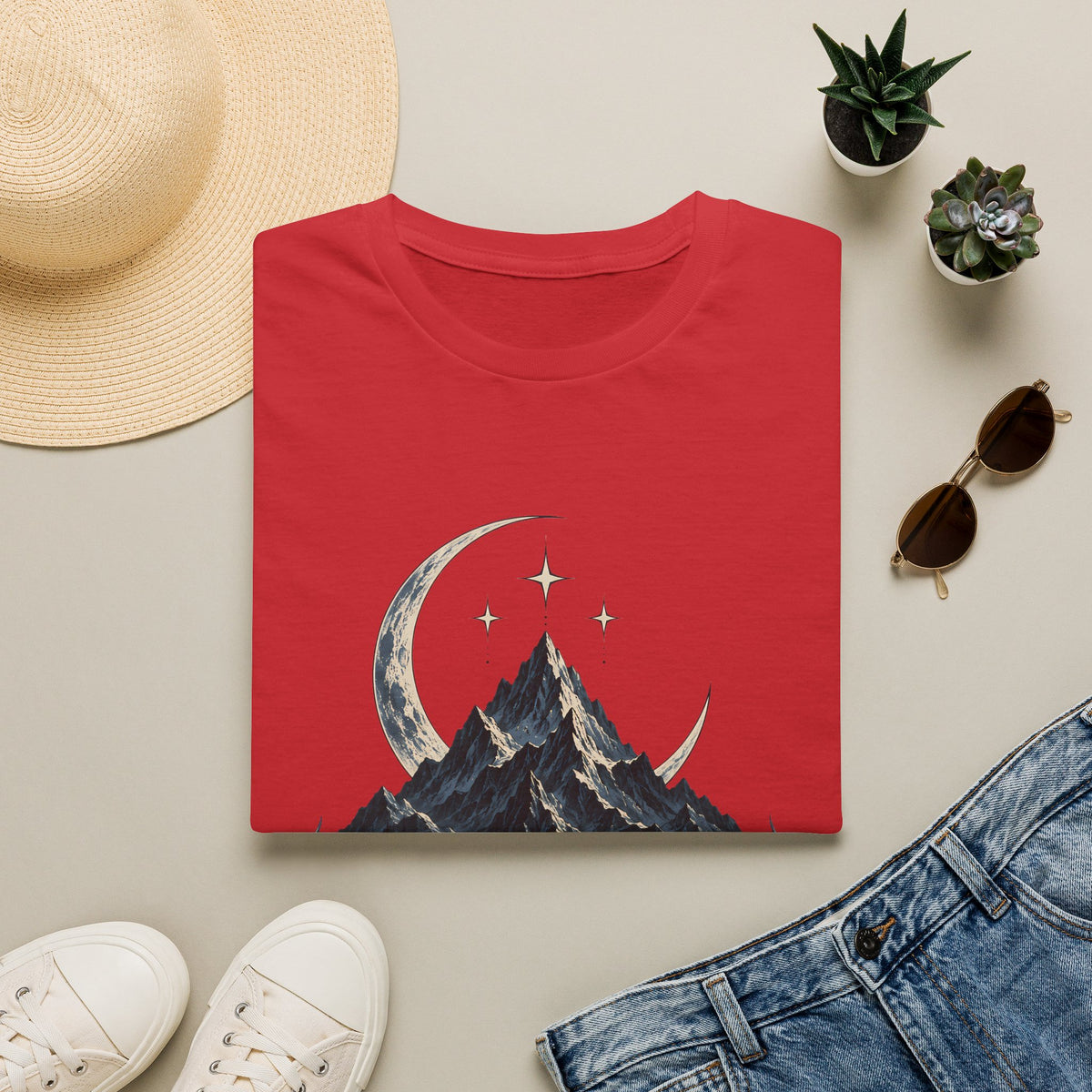 Night Court Mountain | ACOTAR Book Crescent Moon & Stars Graphic