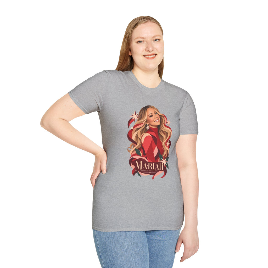Mariah Carey | Holiday Diva Graphic Tee | Retro Red Star Portrait