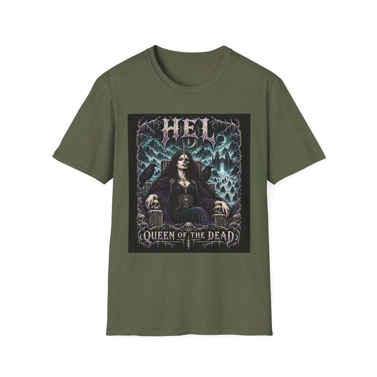 Hel Queen of the Dead T-Shirt — Gothic Metal Band Art Tee