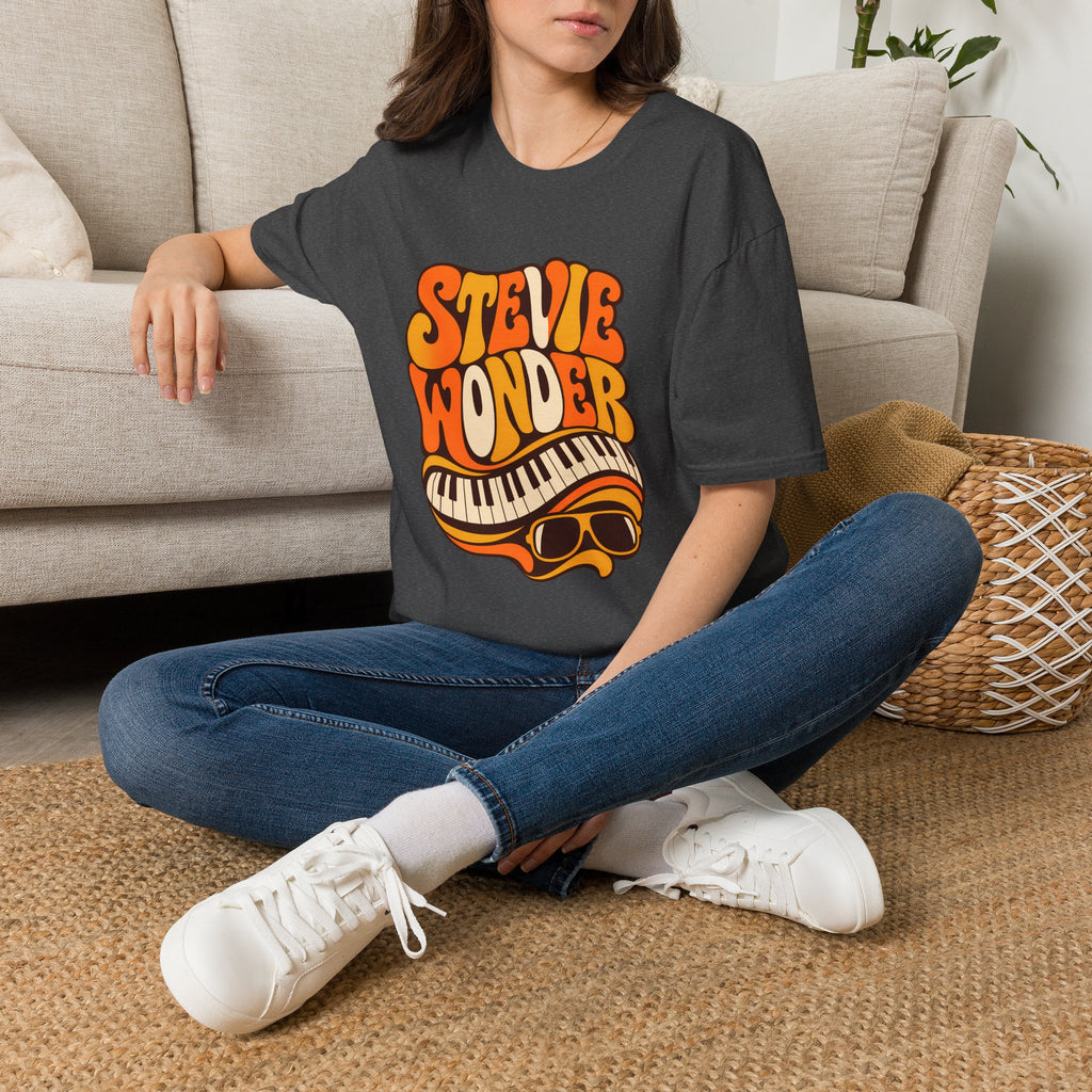 Stevie Wonder Piano Psychedelic Retro Band T-Shirt