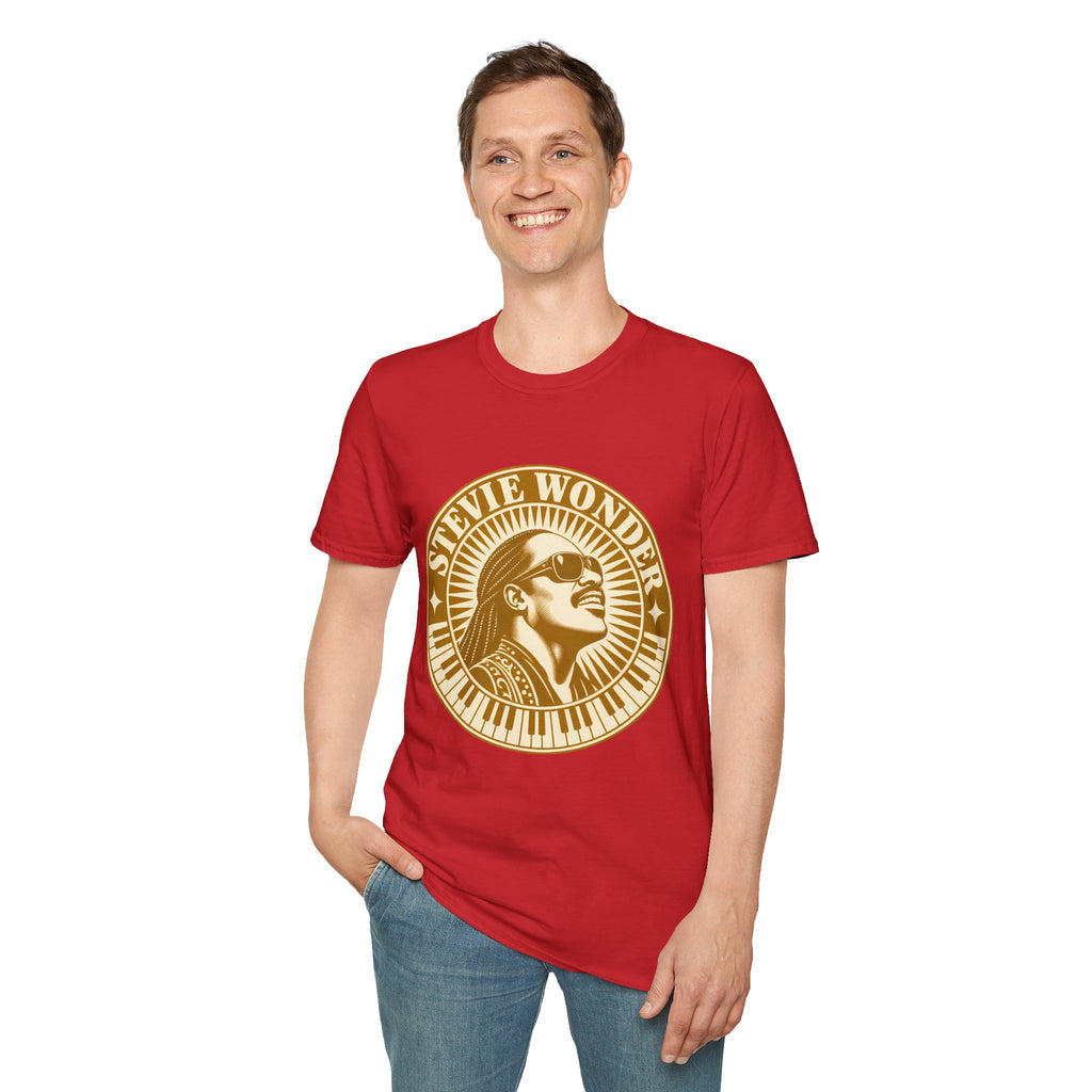 Stevie Wonder Graphic T-Shirt - Vintage Gold Portrait Tee