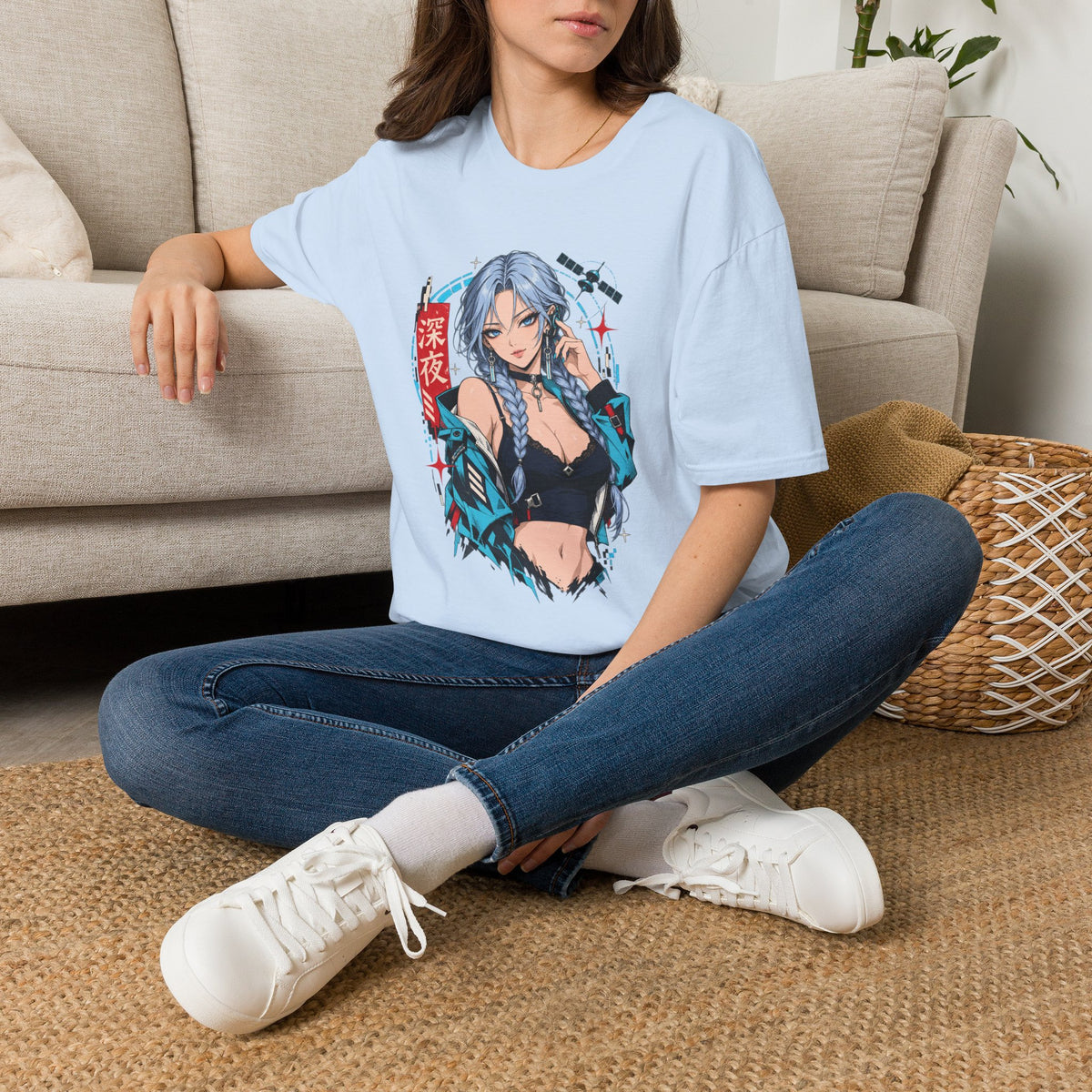 Ice | Sexy Anime Cyber Pin Up Girl Graphic T-Shirt
