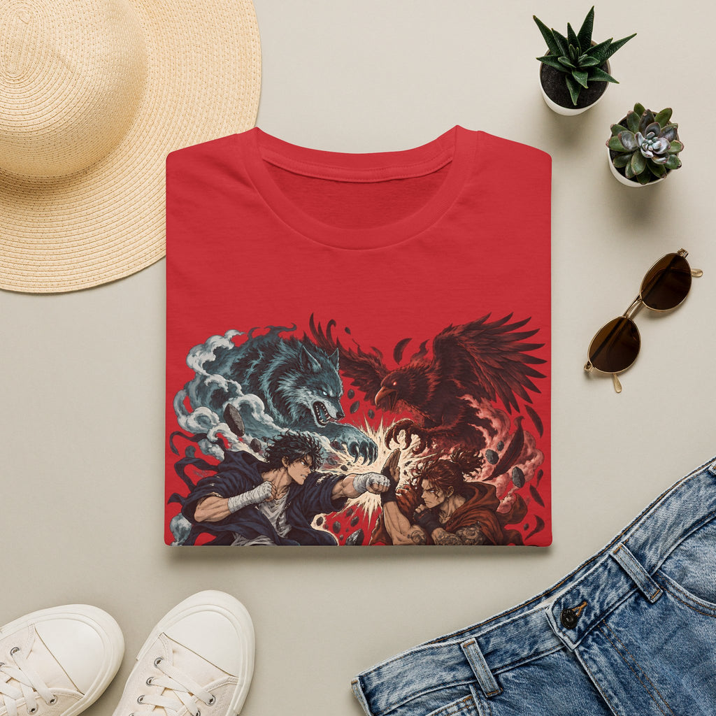 Yin Yang | Wolf Demon vs Phoenix | Japanese Anime Ninja T Shirt