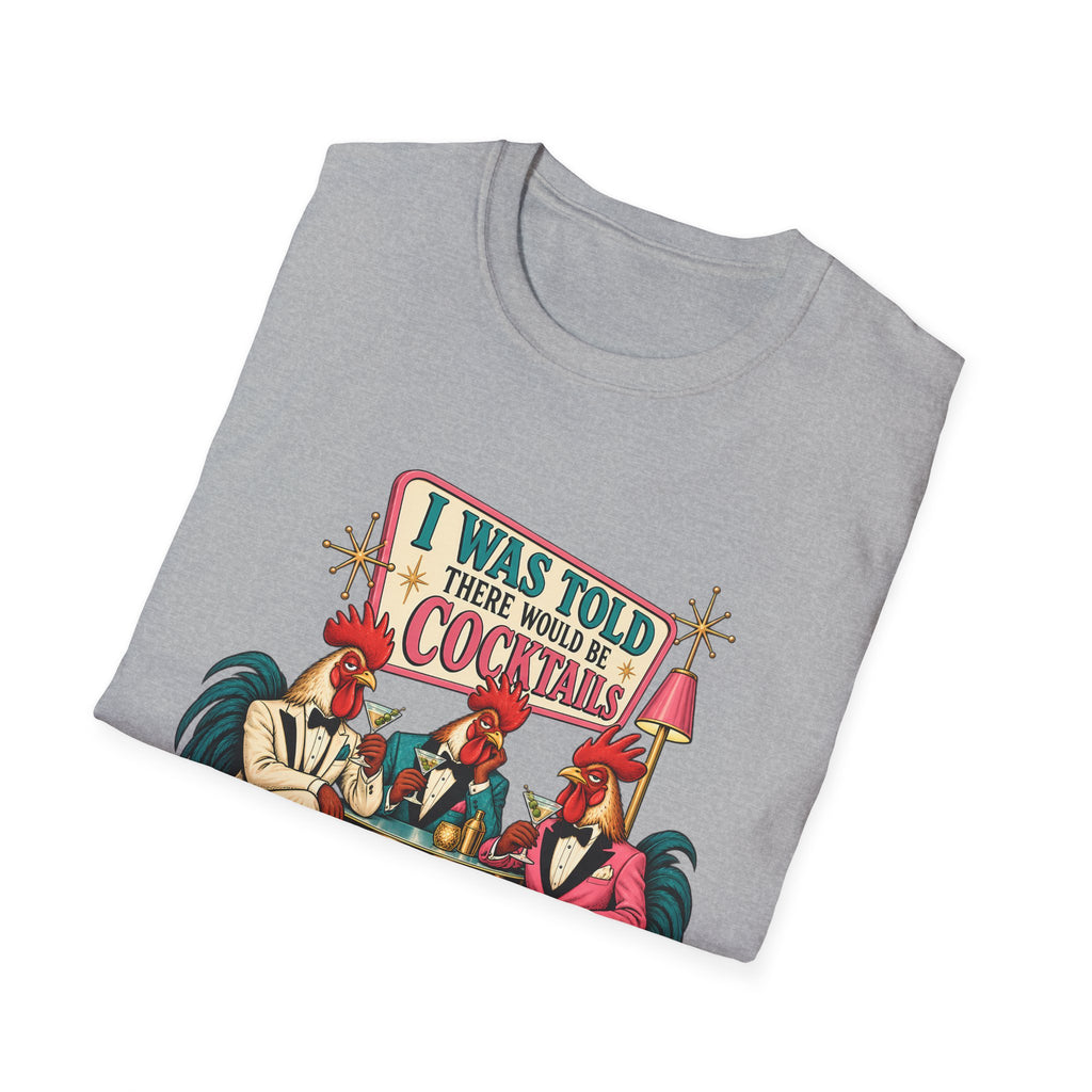 I Was Told There Would Be Cocktails T-Shirt | Retro Flamingo Bar Cocktail Tee