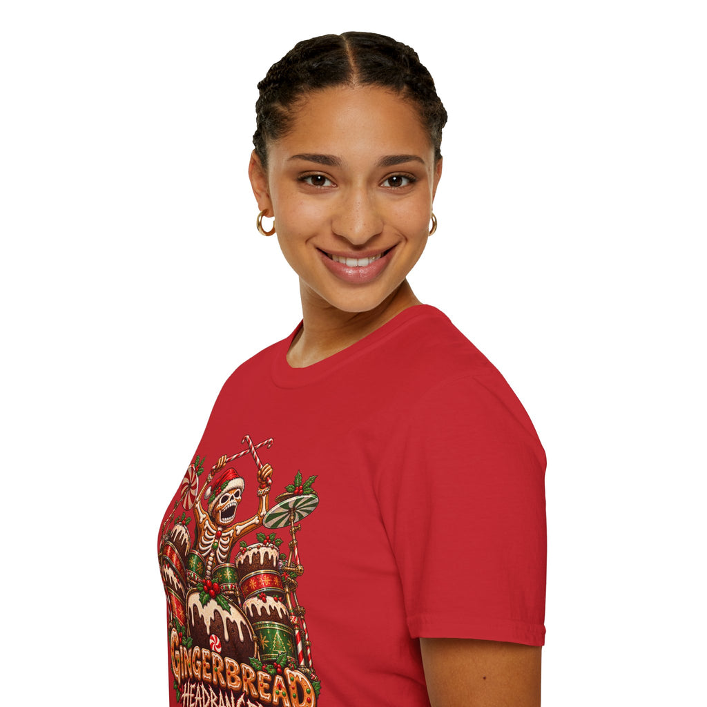 Gingerbread Headbangers | Drummer Christmas T-Shirt