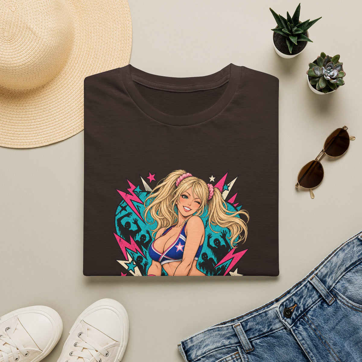 Juliet Starling | Lollipop Chainsaw | Zombie Game | Sexy Pin Up Girl T Shirt