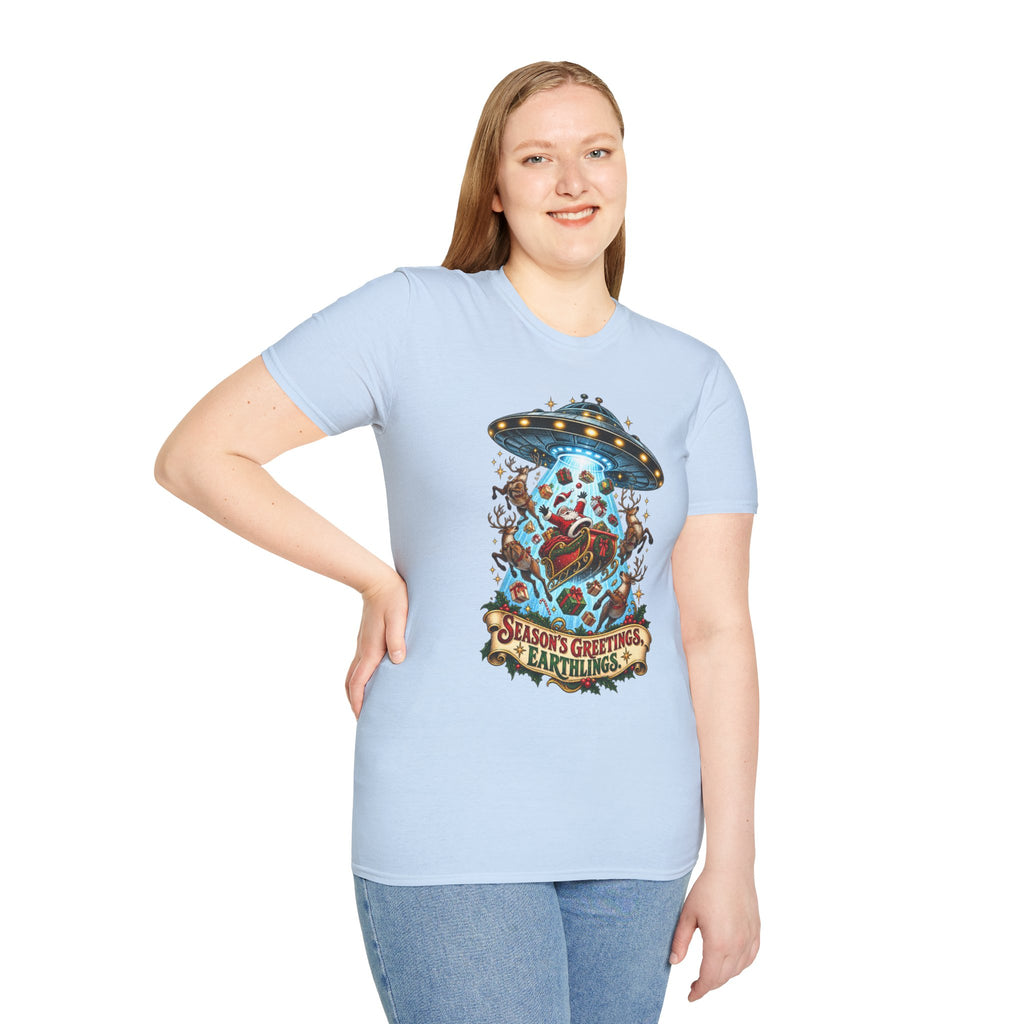 UFO Christmas | Season’s Greetings Earthlings UFO Christmas T-Shirt