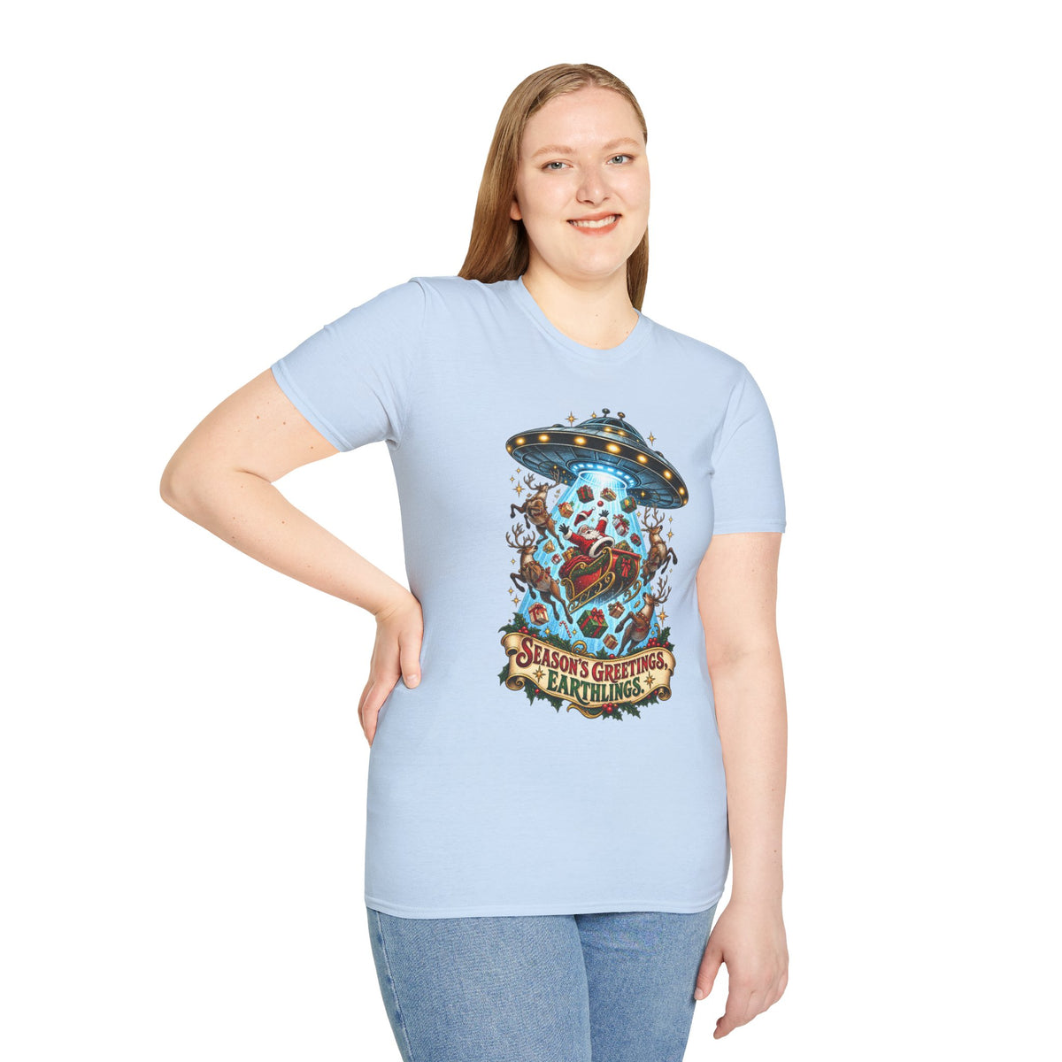 UFO Christmas | Season’s Greetings Earthlings UFO Christmas T-Shirt