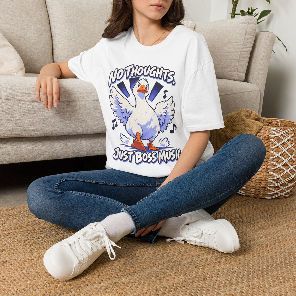 Cute Goose | No Thoughts, Just Boss Music T Shirt