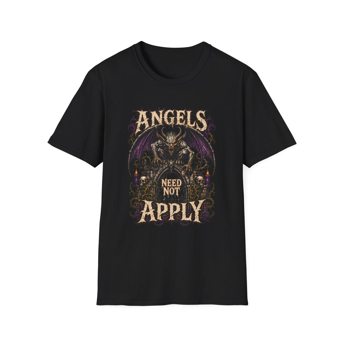 Angels Need Not Apply Gothic Demon Graphic Tee