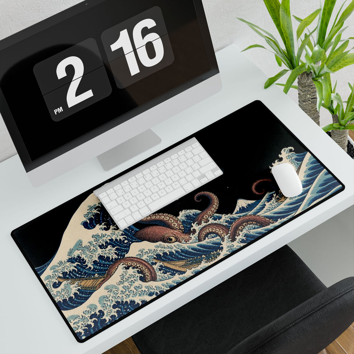 Mouse Mat | Great Wave Kraken | Japanese Sea Monster Art Desk Pad