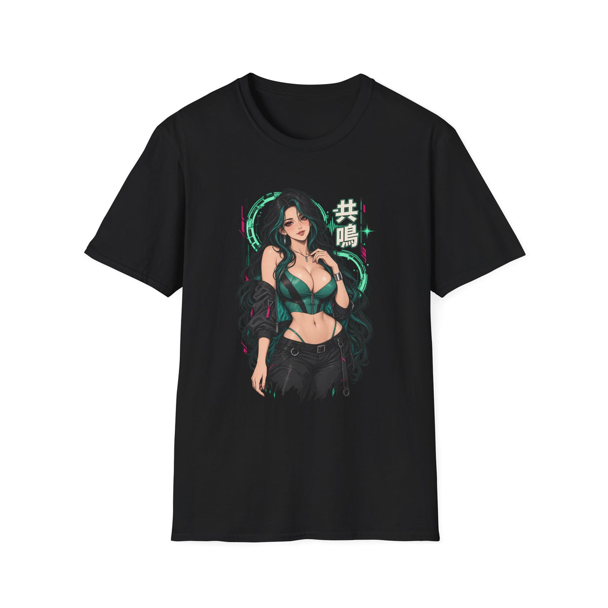 Jade | Sexy Anime Pin Up Girl | Waifu Graphic T‑Shirt