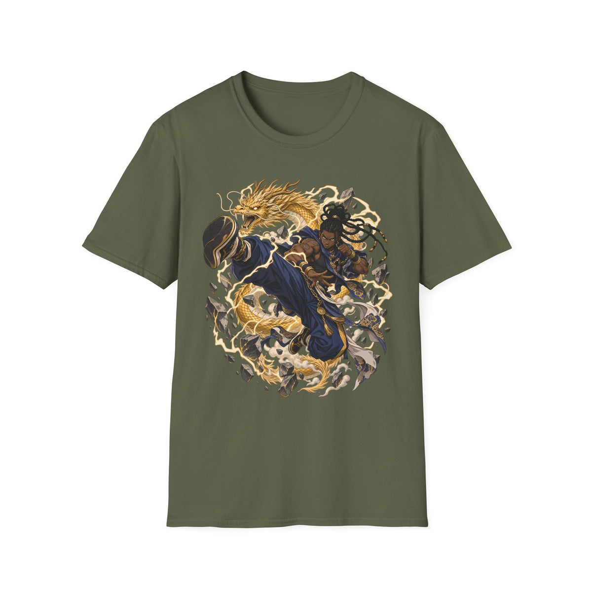 Golden Dragon | Ninja Dragon Kick | Martial Arts Warrior T Shirt