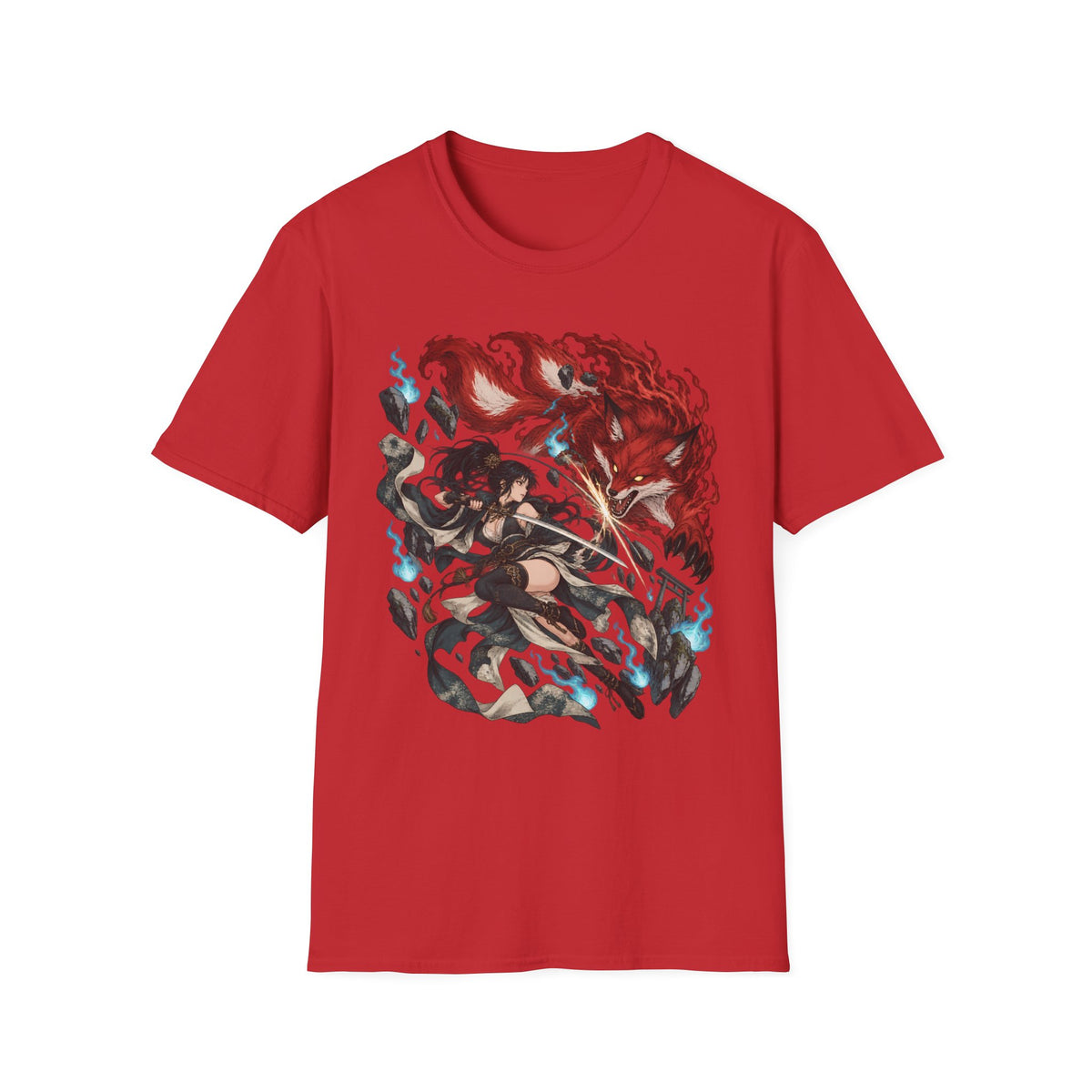 Fox Spirit | Samurai Warrior | Japanese Anime Graphic Shirt