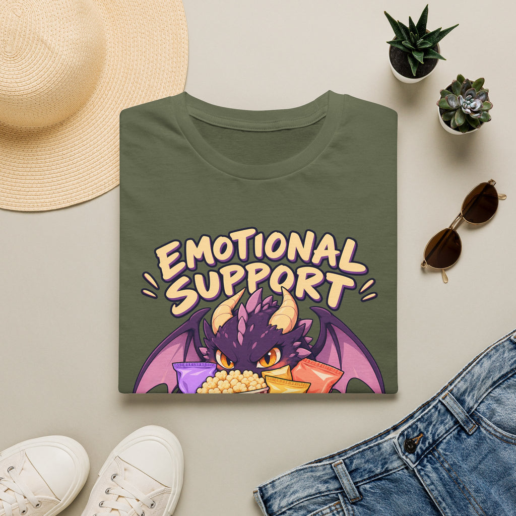 Emotional Support Snacks | Cute Dragon Eating Popcorn Anime Shirt