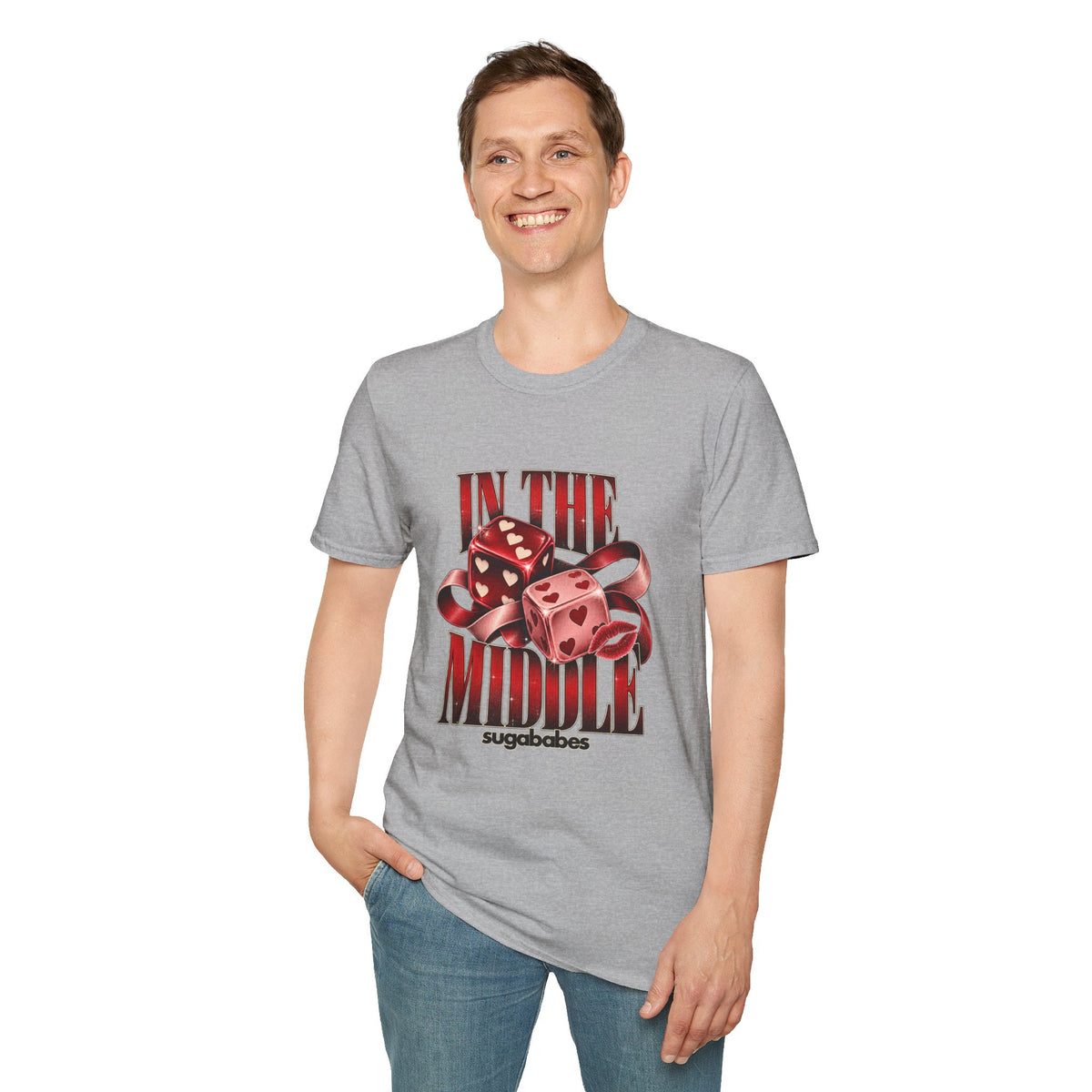 In The Middle | Sugababes | Retro Red Dice Graphic T Shirt