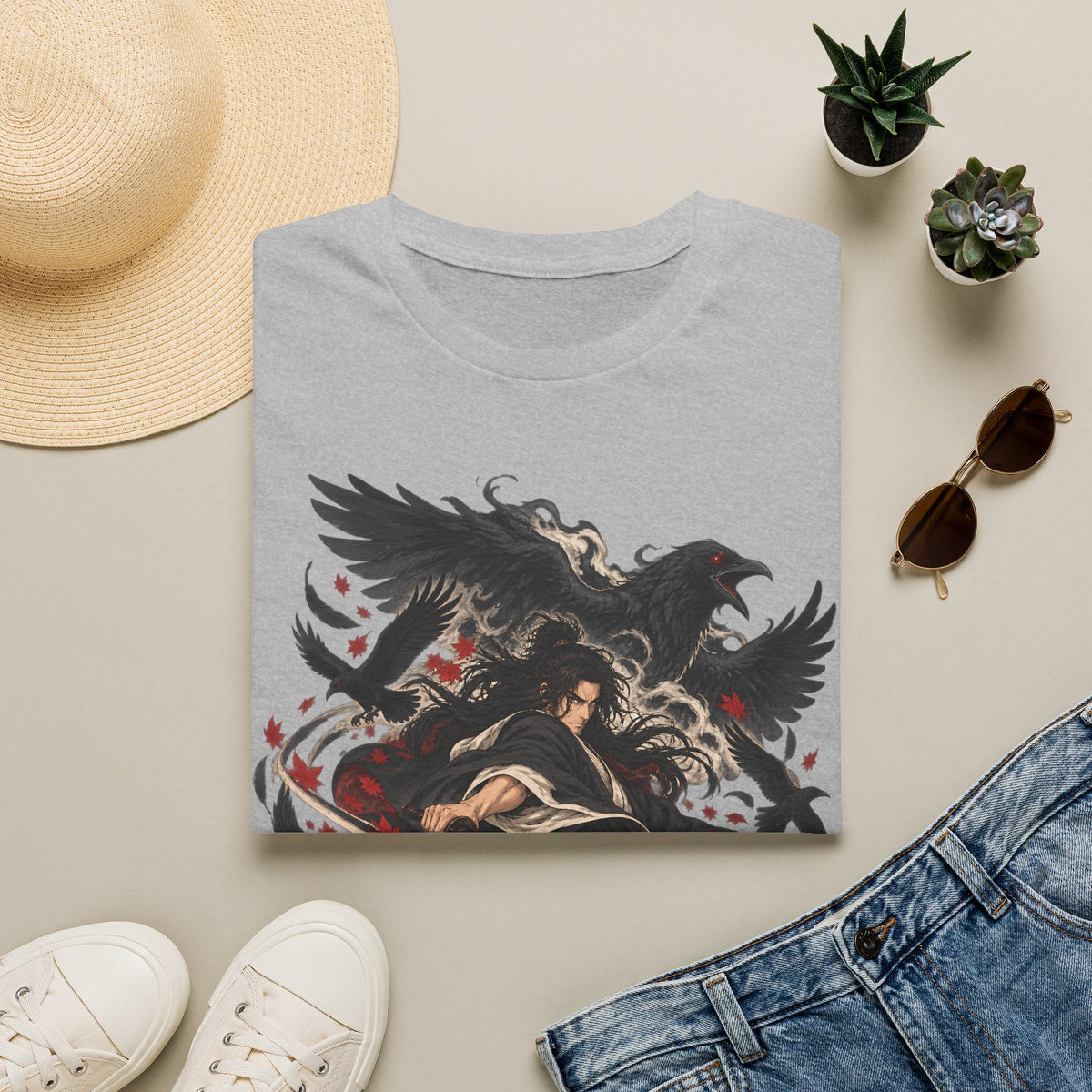 Raven Master | Japanese Samurai | Dark Fantasy T-Shirt