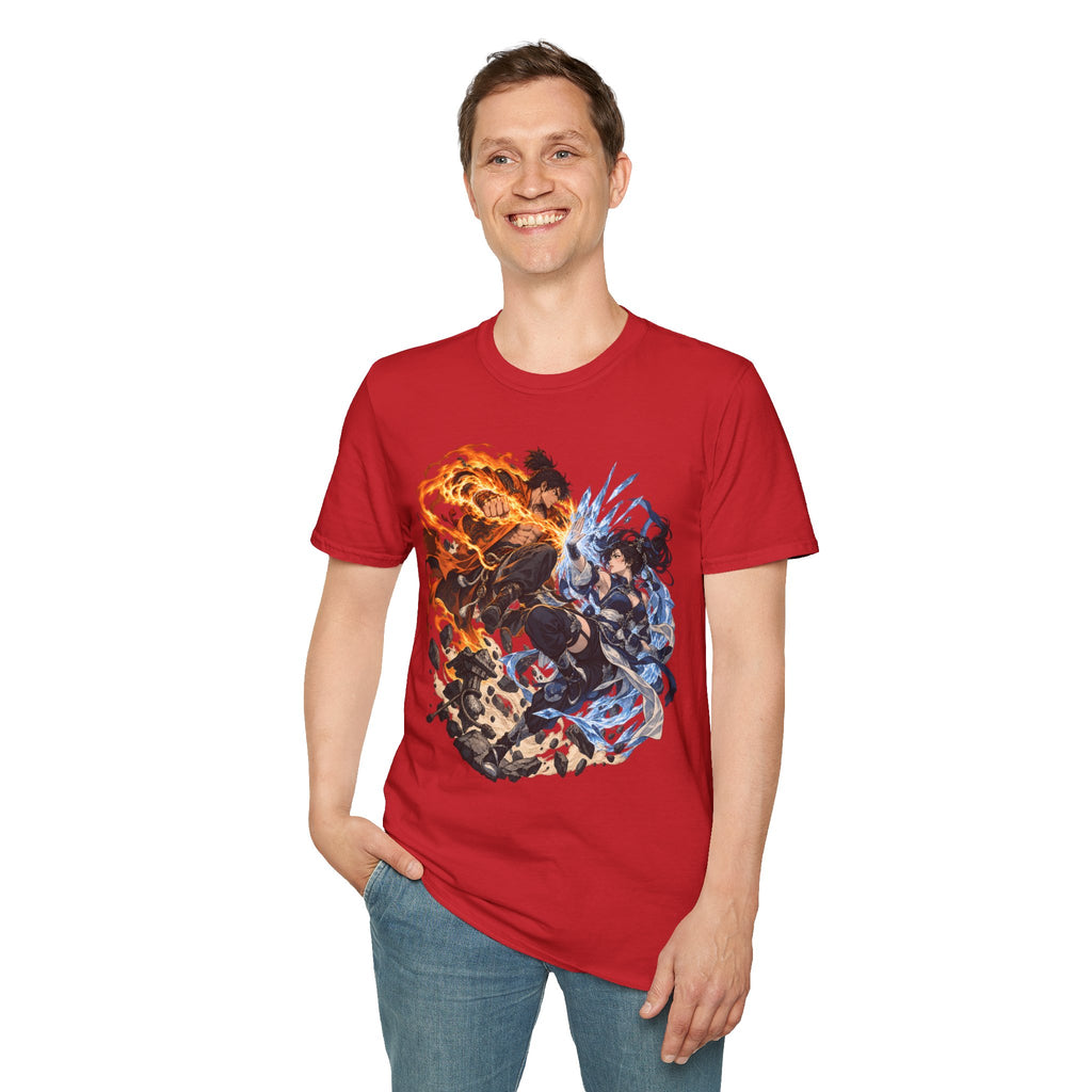 Elemental Battle | Fire vs Ice | Ninja Japanese Fantasy T-Shirt