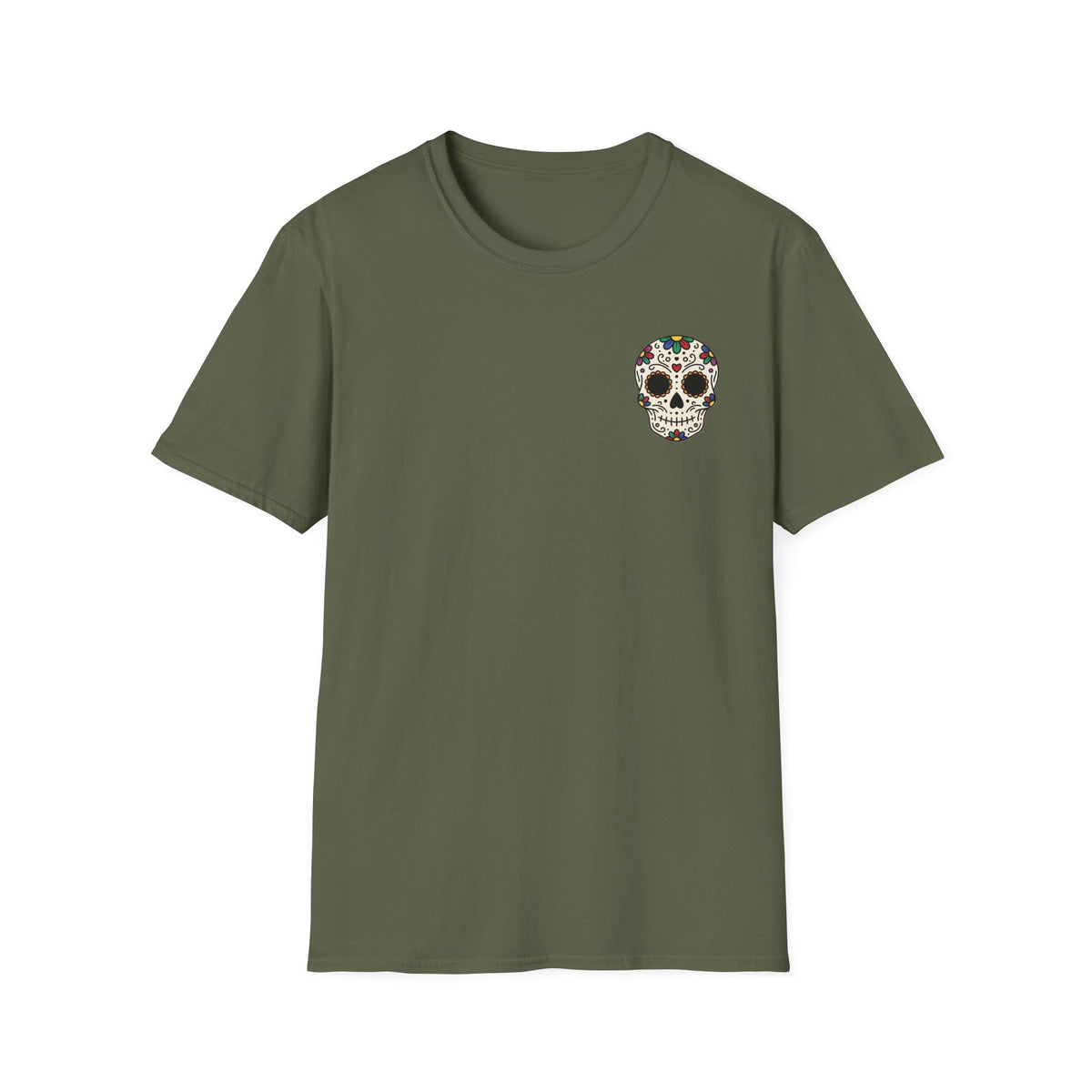 Sugar Skull Chest Print | Day of the Dead | Floral Skull Tee