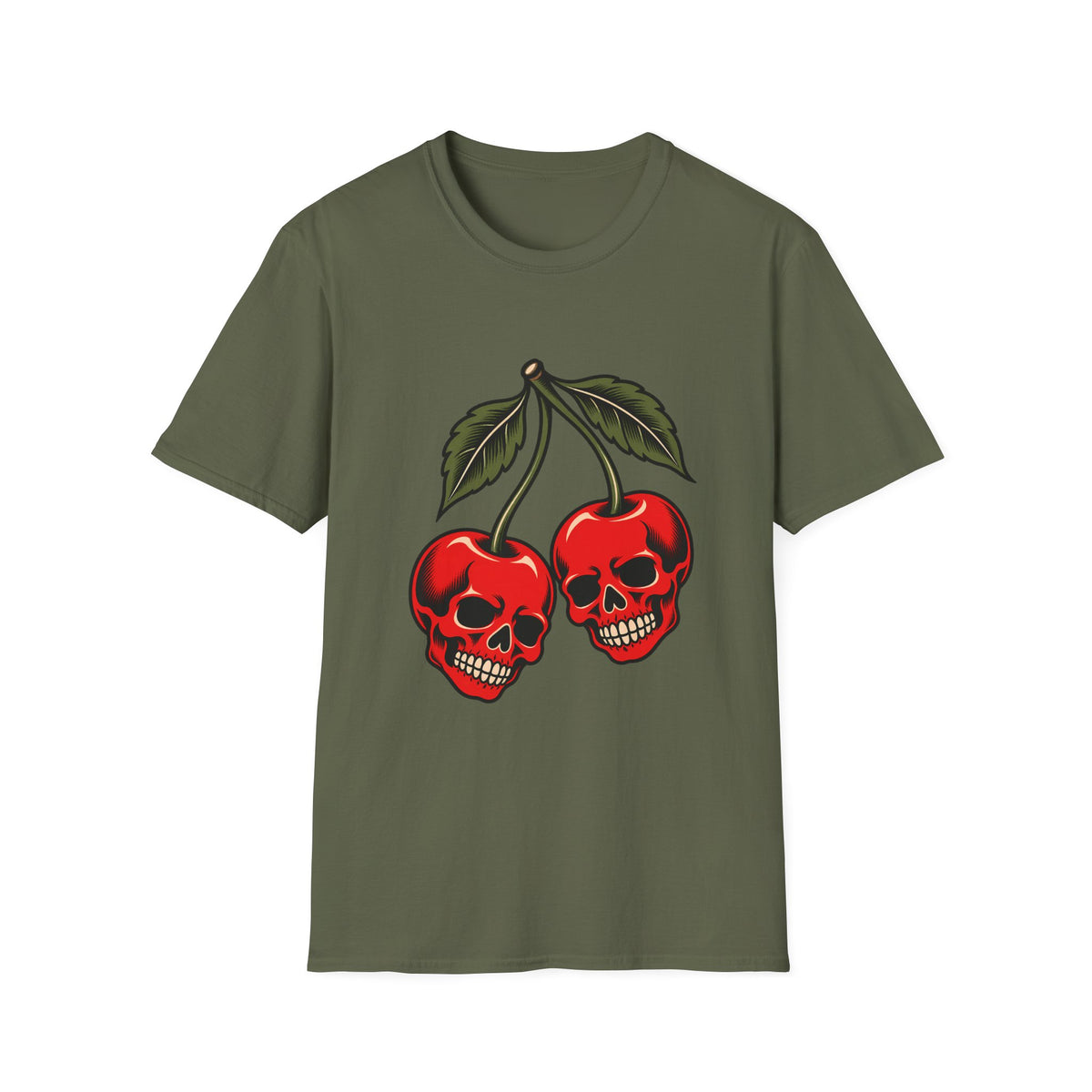Skull Cherries | Tattoo Style | Gothic Cherry Graphic Tee