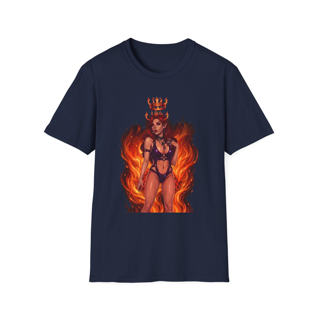 Flaming Witch Queen Graphic T-Shirt - Fire Witch Illustration Tee
