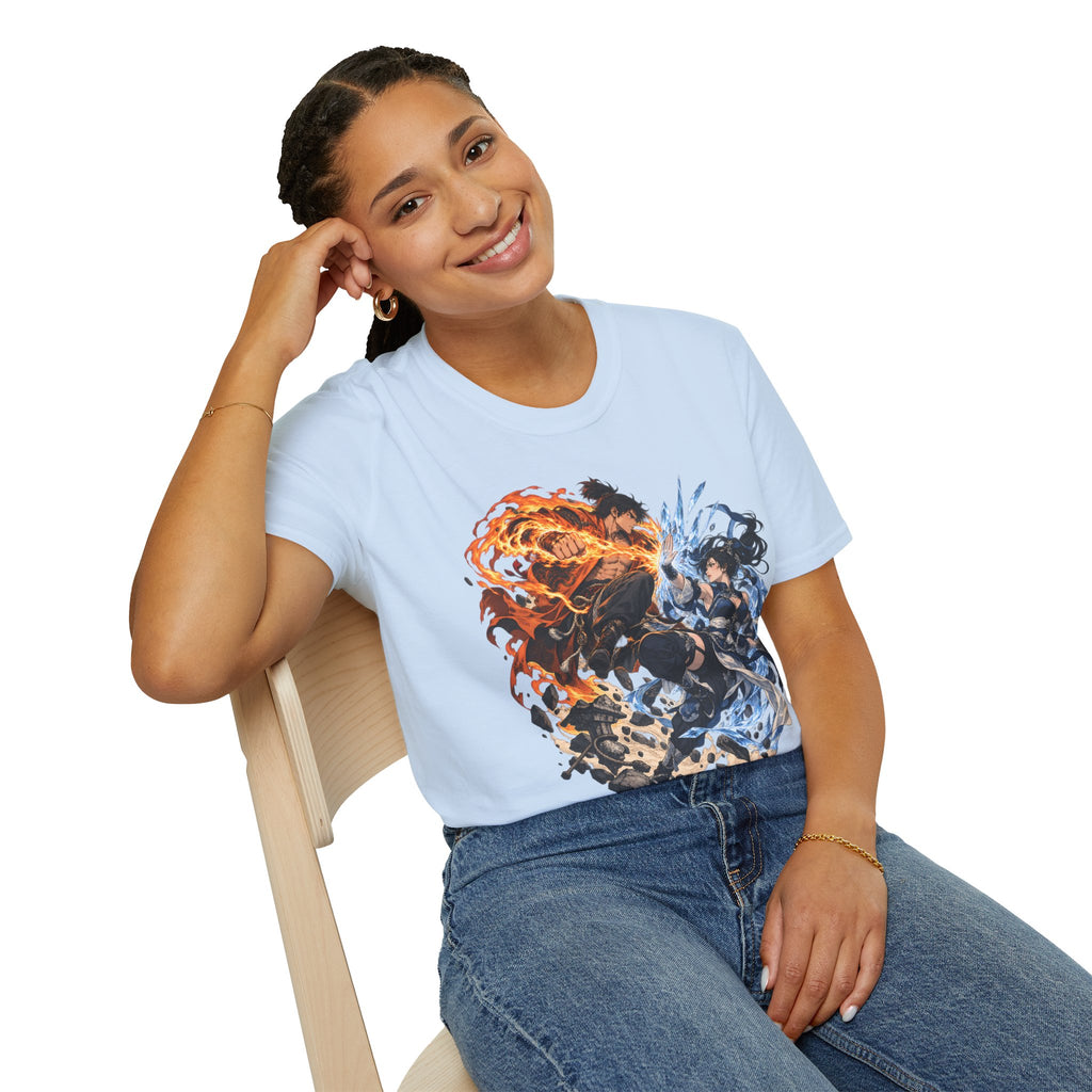 Elemental Battle | Fire vs Ice | Ninja Japanese Fantasy T-Shirt