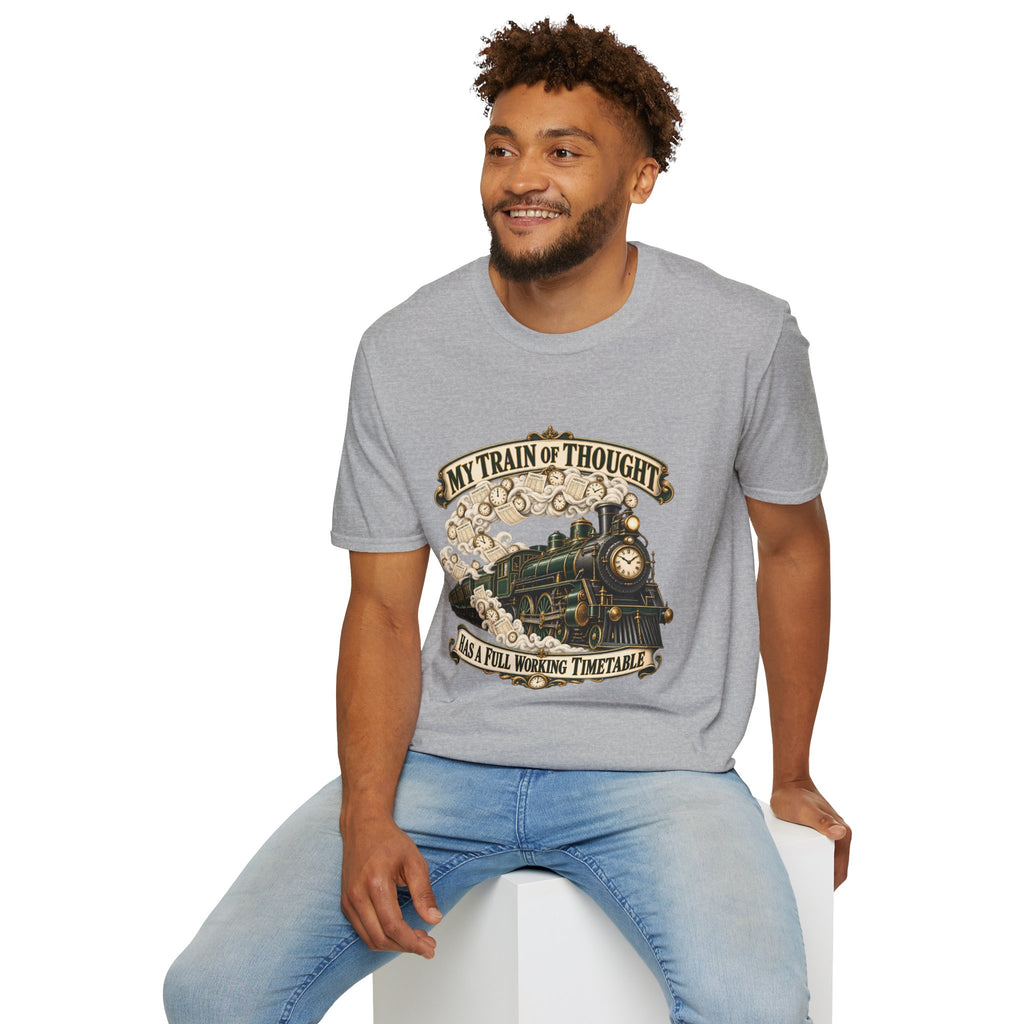 Train of Thought Vintage Steam Engine T-Shirt | My Train of Thought Has a Full Working Timetable