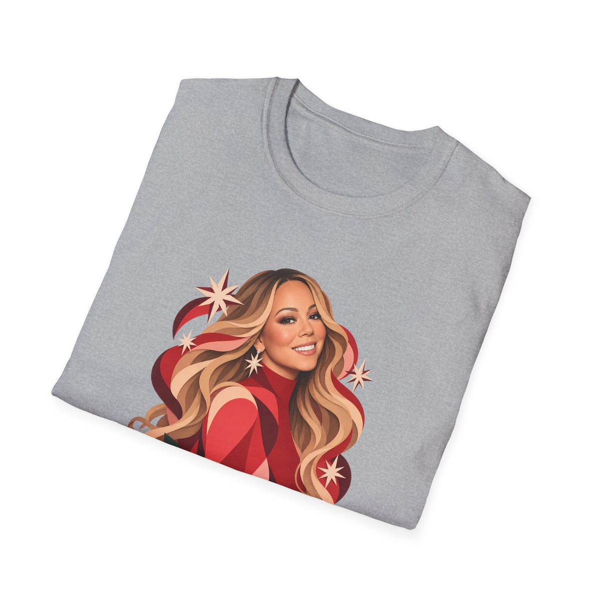 Mariah Carey | Holiday Diva Graphic Tee | Retro Red Star Portrait