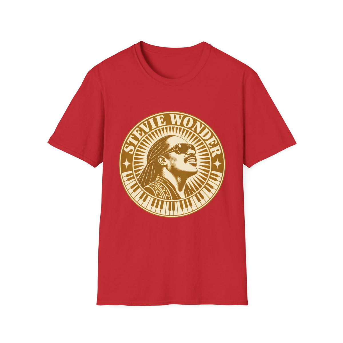 Stevie Wonder Graphic T-Shirt - Vintage Gold Portrait Tee