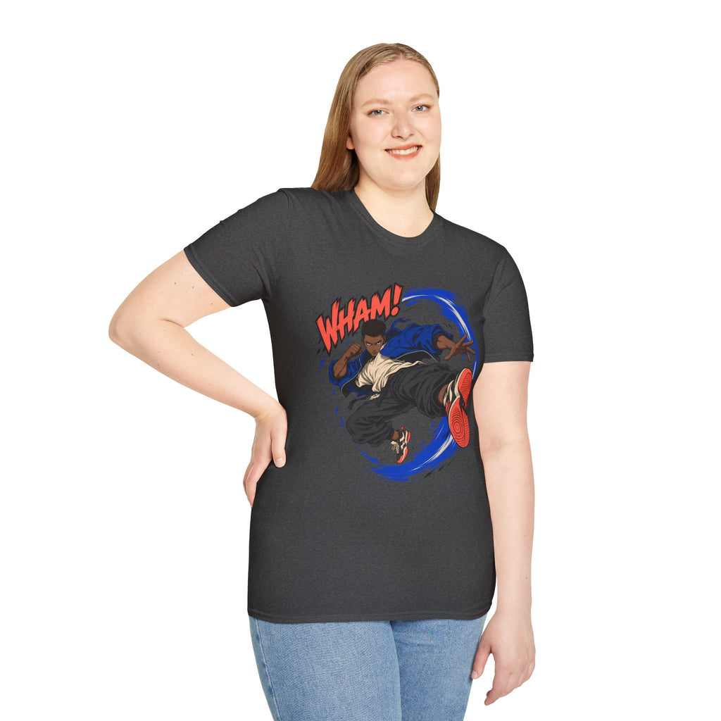 WHAM! | Anime Cartoon Ninja Kick Graphic T Shirt