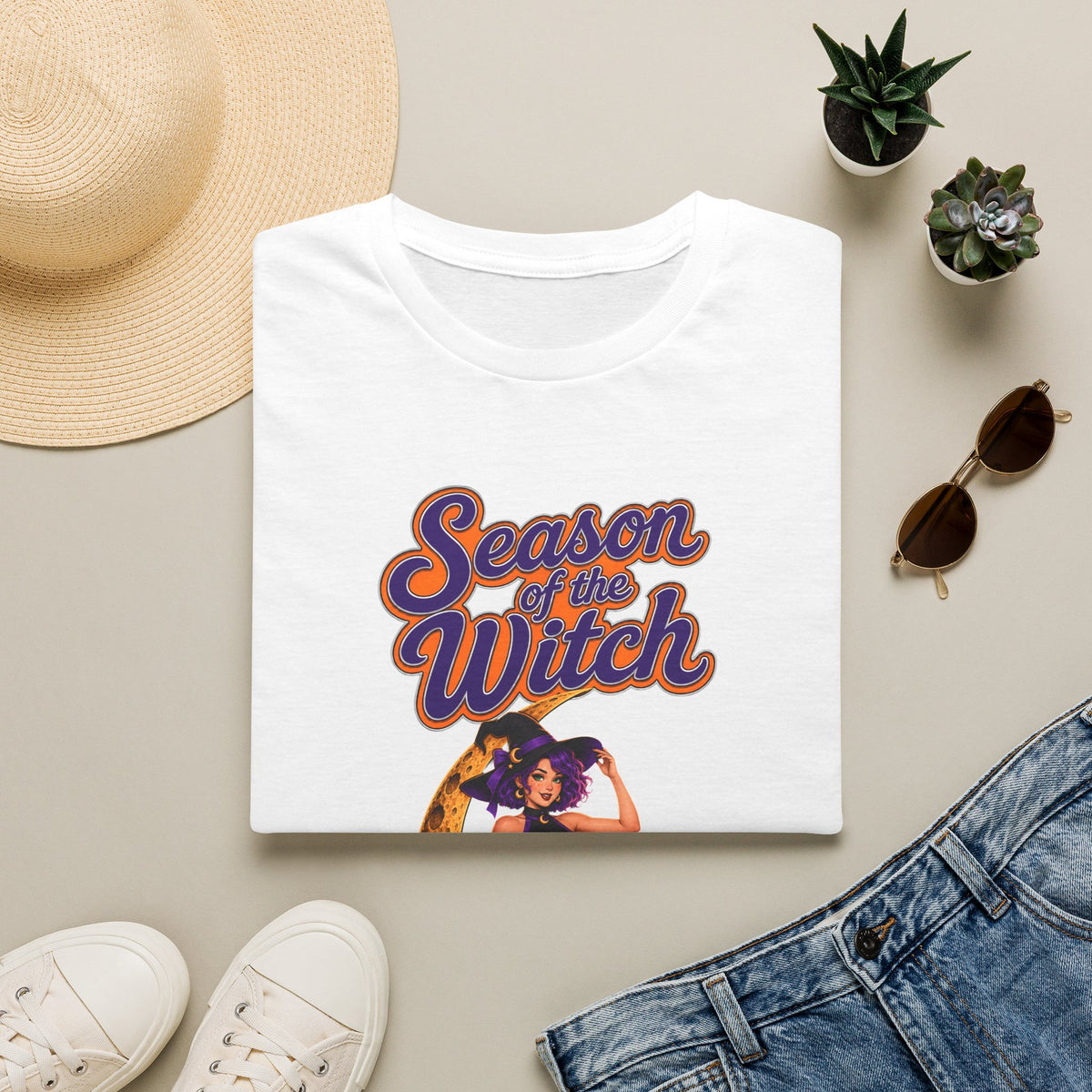 Season of the Witch T-Shirt — Retro Witch Graphic Tee for Halloween & Autumn