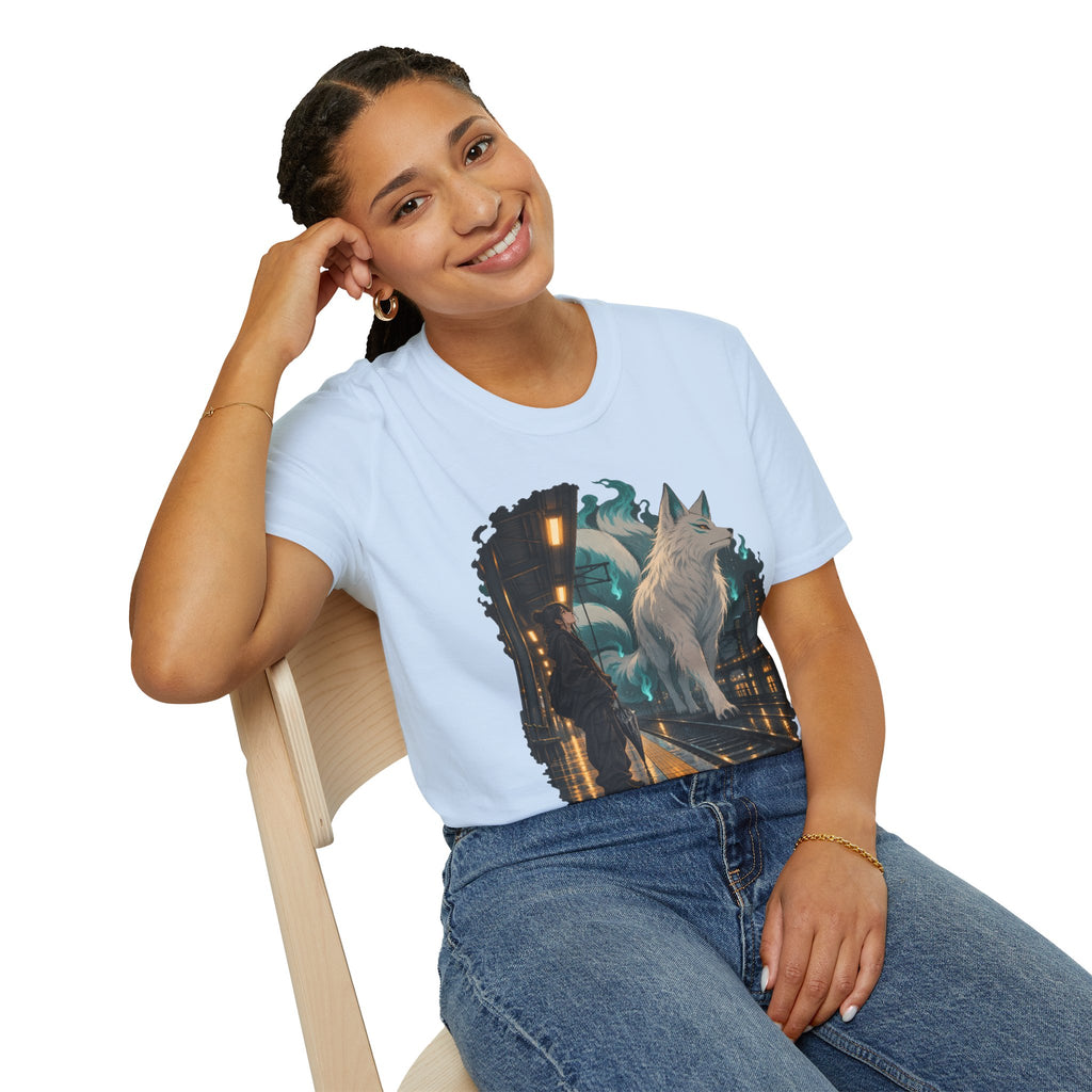 Wolf in the Rain | Last Train Home T-Shirt | Urban Nightscape Graphic Tee