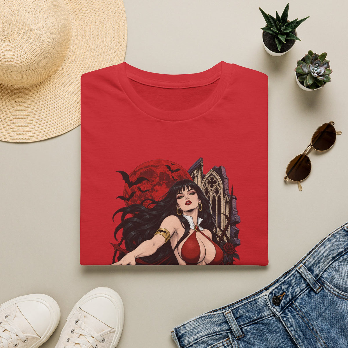 Vampirella | Sexy Vampire Queen | Pin Up Girl | Sexy Halloween Graphic T-Shirt