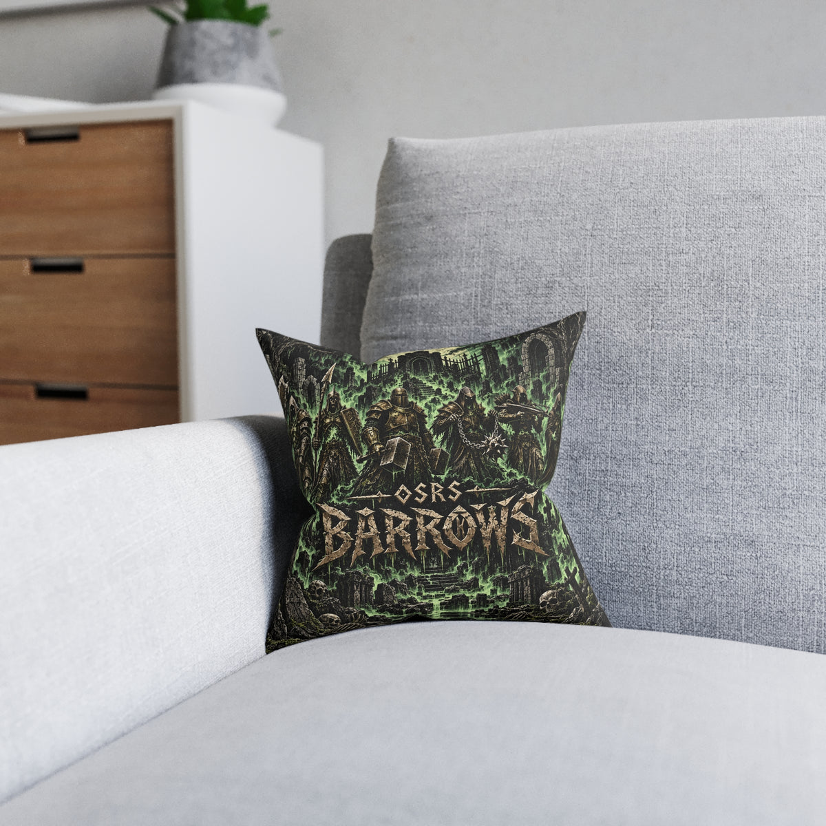 Barrows OSRS Old School RuneScape Cushion | Decorative Sofa Pillow