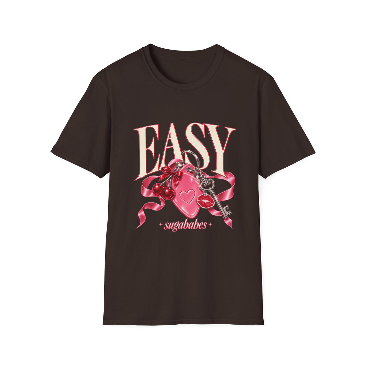 Sugababes | Easy Lockheart Pink Key & Heart Graphic T Shirt