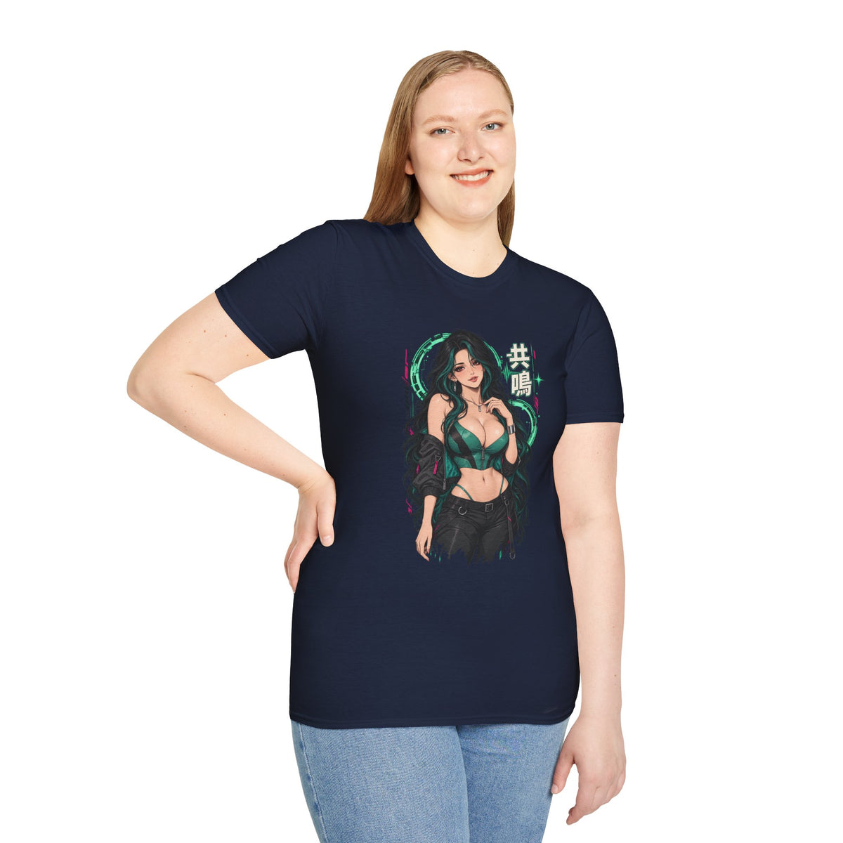 Jade | Sexy Anime Pin Up Girl | Waifu Graphic T‑Shirt